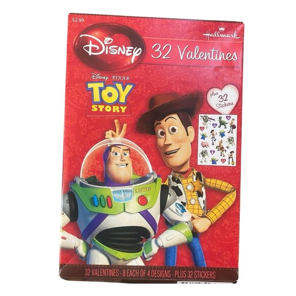 Hallmark Other - Disney Pixar Toy Story 32 Valentines Cards W/ Stickers Hallmark Sealed Box